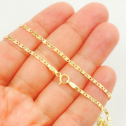 14k Solid Gold Mirror Marina Link Chain